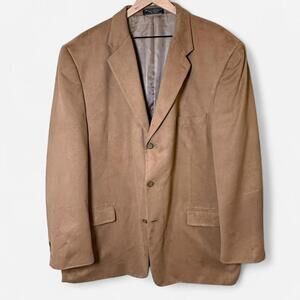 Jeffrey Banks Supra Suede Men’s Blazer Tan Sport Coat Large